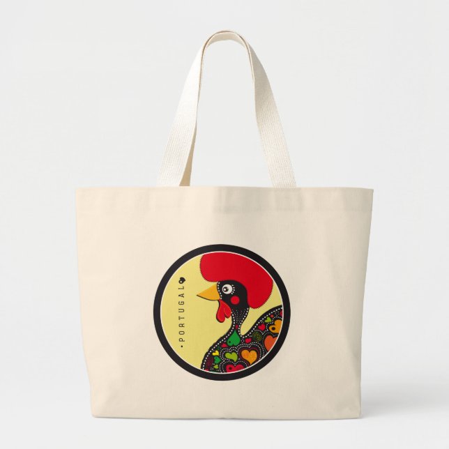 Grand Tote Bag Symboles du Portugal - coq (Devant)