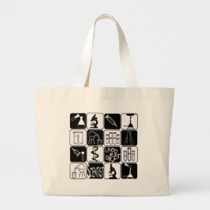 GRAND TOTE BAG SYMBOLES ET OUTILS SCIENTIFIQUES DU LABORATOIRE