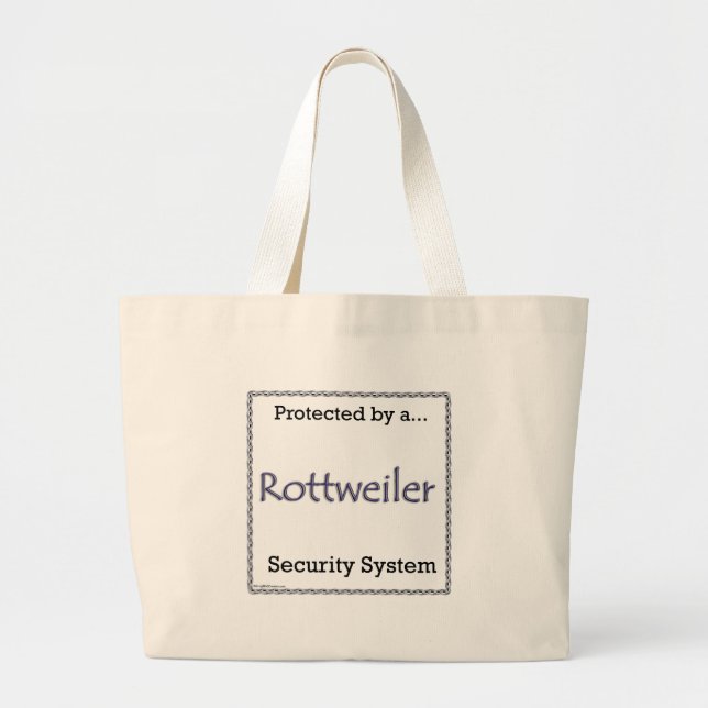 Grand Tote Bag Système de sécurité Rottweiler (Devant)