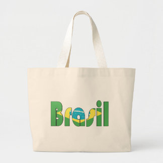 Grand Tote Bag T-shirt de drapeau du Brésil