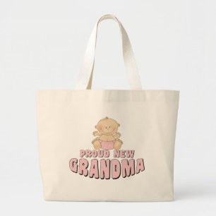 Grand Tote Bag T-shirt de grand-mère fière et nouvelle