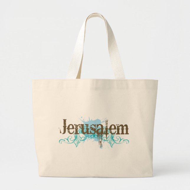 Grand Tote Bag T-shirt de Jérusalem Israël (Devant)