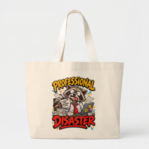 Grand Tote Bag T-shirt drôle de Raton Laveur Café Premier Humour