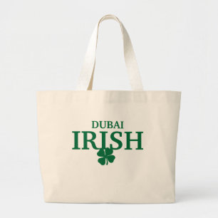 Grand Tote Bag T-shirt irlandais fait sur commande fier de ville