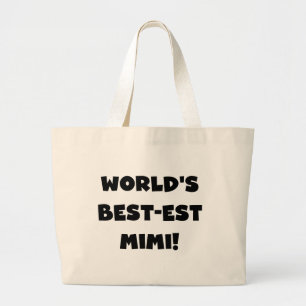 Grand Tote Bag T-shirts et cadeau noirs des textes Mimi du