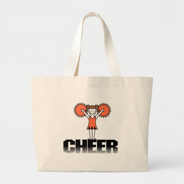 Grand Tote Bag T-shirts et cadeaux Cheerleading oranges (Devant)