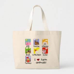 Grand Tote Bag T-shirts et cadeaux d'animaux de ferme