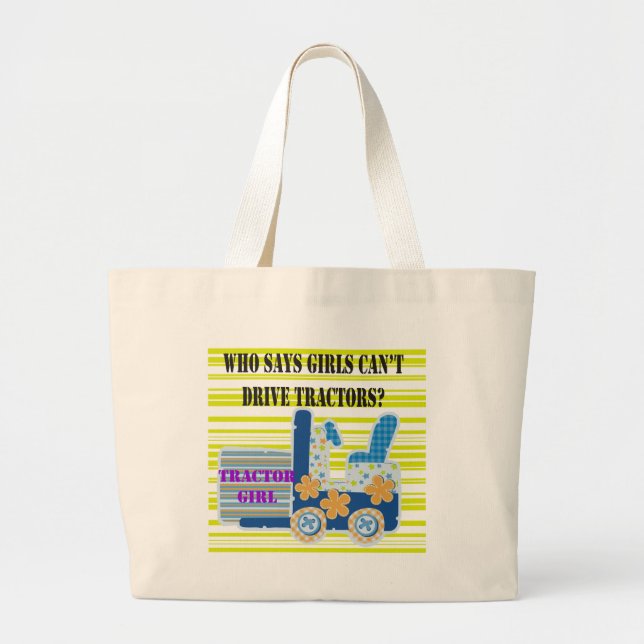 Grand Tote Bag T-shirts et cadeaux de fille de tracteur (Devant)