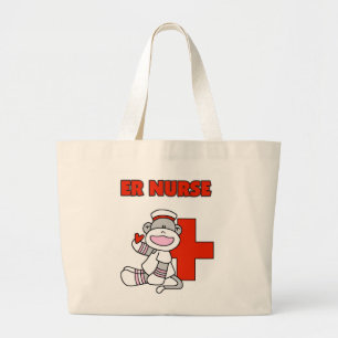 Grand Tote Bag T-shirts et cadeaux de l'infirmière de singe de ch
