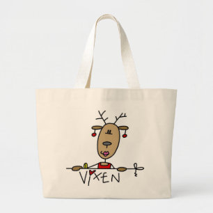 Grand Tote Bag T-shirts et cadeaux de Noël de renne de renarde