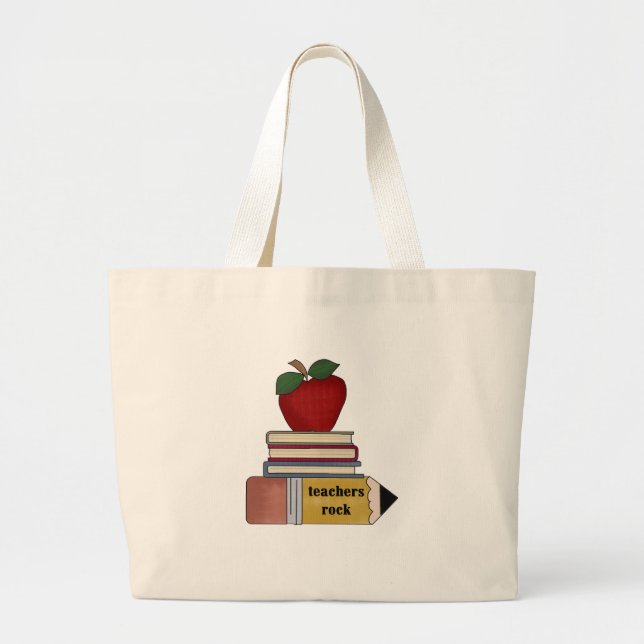 Grand Tote Bag T-shirts et cadeaux de roche de professeurs (Devant)
