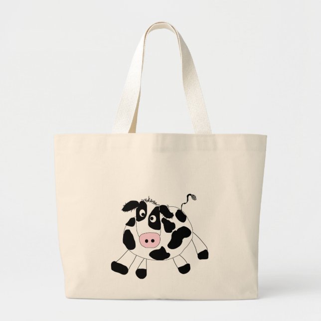 Grand Tote Bag T-shirts et cadeaux de vache à ferme (Devant)