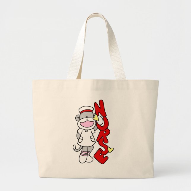 Grand Tote Bag T-shirts et cadeaux d'infirmière de singe de (Devant)