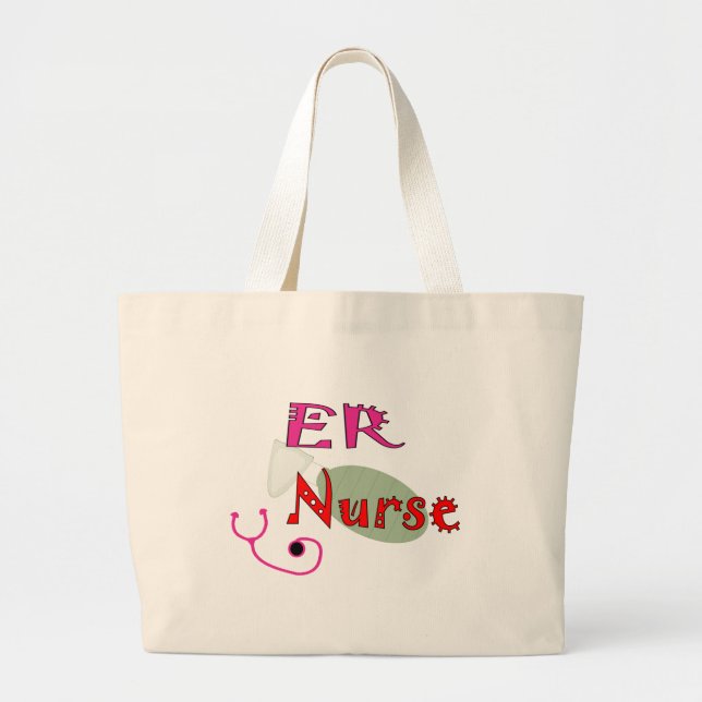 Grand Tote Bag T-shirts et cadeaux d'infirmière d'ER (Devant)