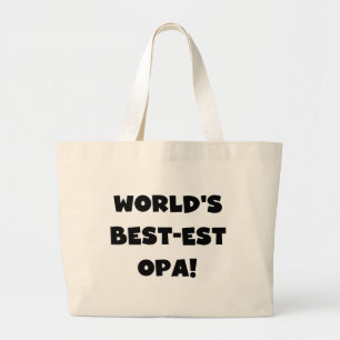 Grand Tote Bag T-shirts et cadeaux du meilleur opa Black Text au