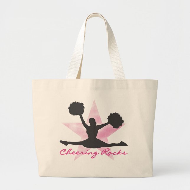 Grand Tote Bag T-shirts et cadeaux encourageants roses de roches (Devant)