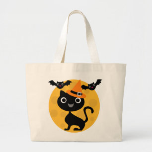 Grand Tote Bag T-shirts et cadeaux Halloween Chats et chauves-sou