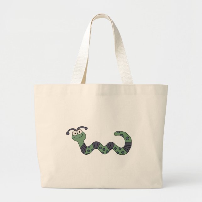 Grand Tote Bag T-shirts et cadeaux heureux de ver (Devant)