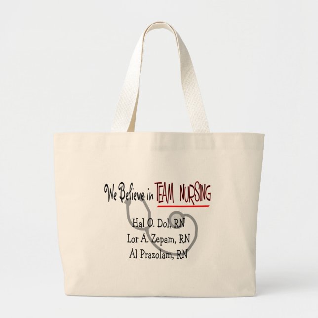 Grand Tote Bag T-shirts et cadeaux hilares d'infirmière (Devant)