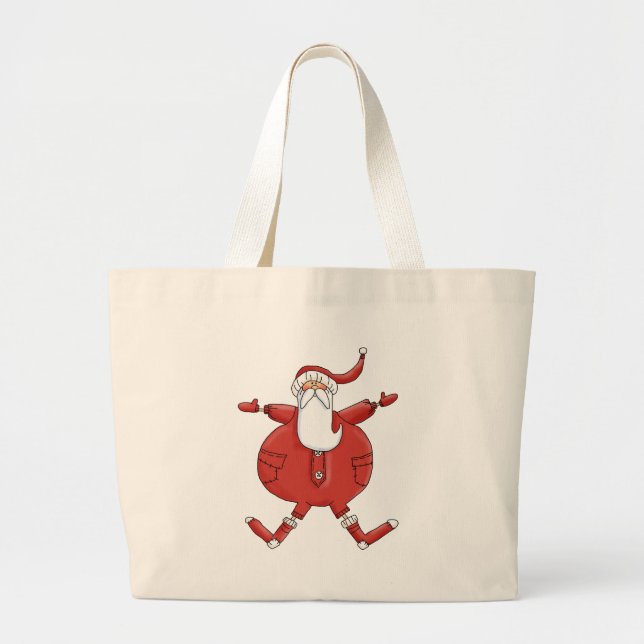 Grand Tote Bag T-shirts et cadeaux Jolly Père Noël (Devant)