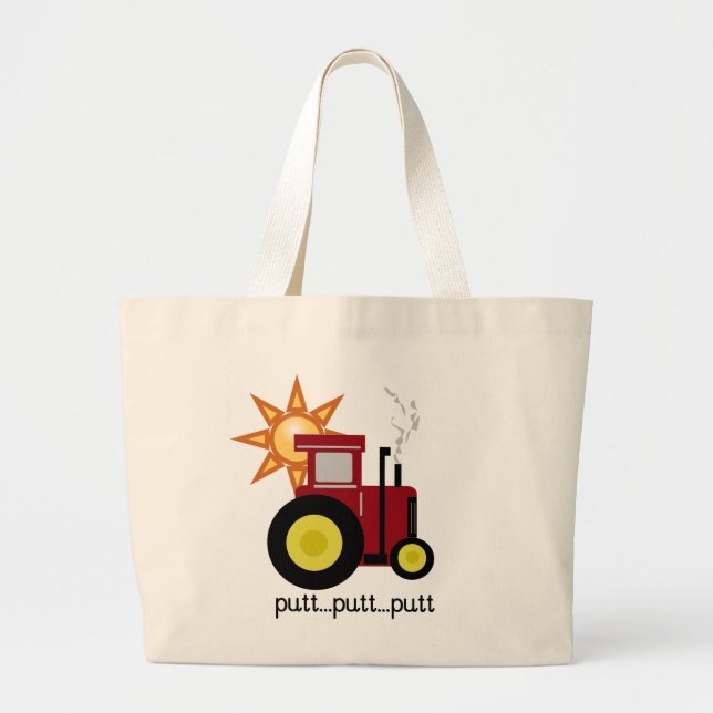 Grand Tote Bag T-shirts et cadeaux rouges de tracteur de ferme (Devant)