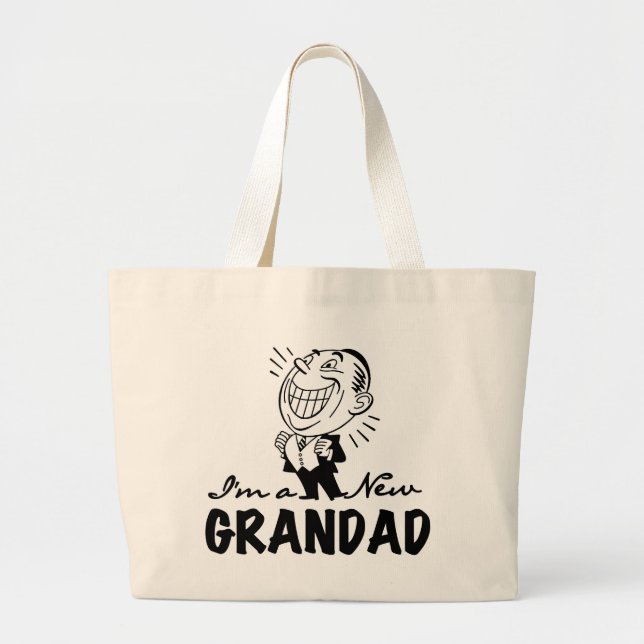 Grand Tote Bag T-shirts et cadeaux Smiling New Grand-père (Devant)