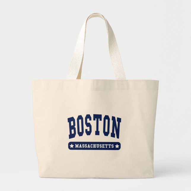 Grand Tote Bag T-shirts style Boston Massachusetts College (Devant)