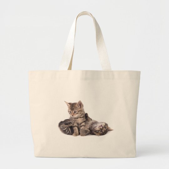 Grand Tote Bag tabby kittens playing