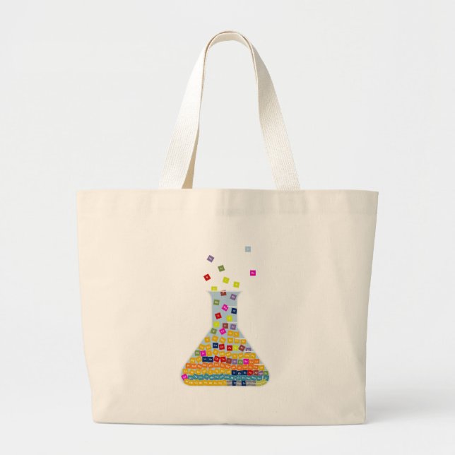 Grand Tote Bag Tableau périodique dans un becher (Devant)