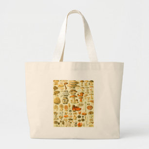 Grand Tote Bag Tabouret de toilette Vintage de champignons Illust