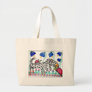Grand Tote Bag Tachetez Doxie dans les jacinthes des bois