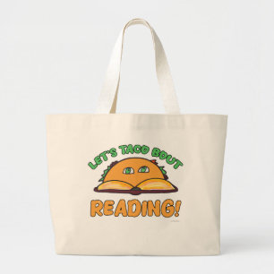 Grand Tote Bag Taco Bout Lecture amusant livre Lover Cartoon