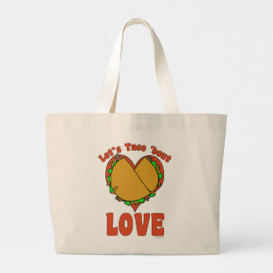Grand Tote Bag Taco Bout Love Drôle Nourriture Cartoon Moto Art