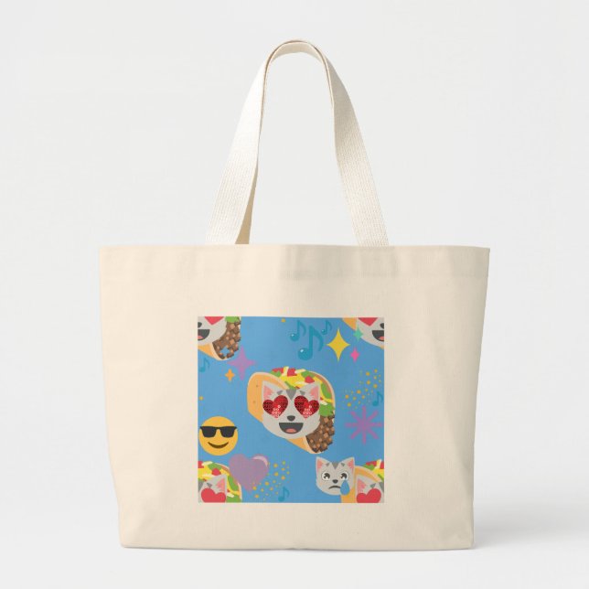 Grand Tote Bag taco cat emoji (Devant)
