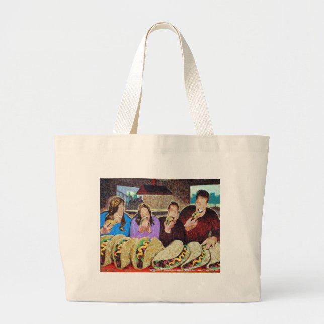 Grand Tote Bag Taco mardi de zombi (Devant)