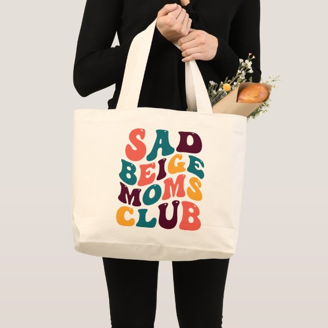 Grand Tote Bag Tad Beige Moms Club Souvenir Style Rétro Super (Devant (produit))