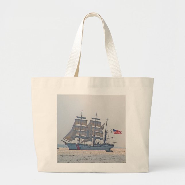Grand Tote Bag Tall Ship, Clipper Ship, Voilier, US Coast Guard (Devant)