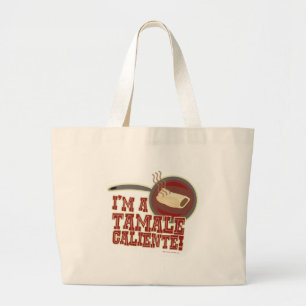 Grand Tote Bag Tamale Caliente Drôle Caricature alimentaire Sloga