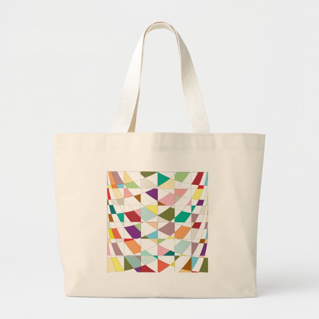Grand Tote Bag Tapisserie aux couleurs Abstraites (Devant)