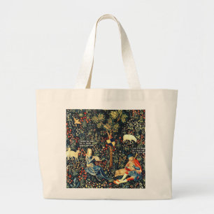 Grand Tote Bag Tapisserie de la Renaissance médiévale Bergers et