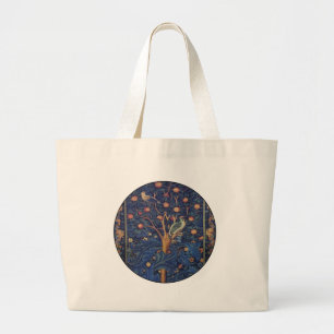 Grand Tote Bag Tapisserie Pic-vert de William Morris modèle bleu