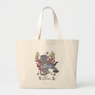 Grand Tote Bag Tatouage 2 de tueur de souris de Tom