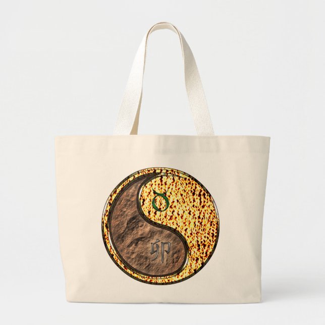 Grand Tote Bag Taureau & Lapin de Feu (Devant)