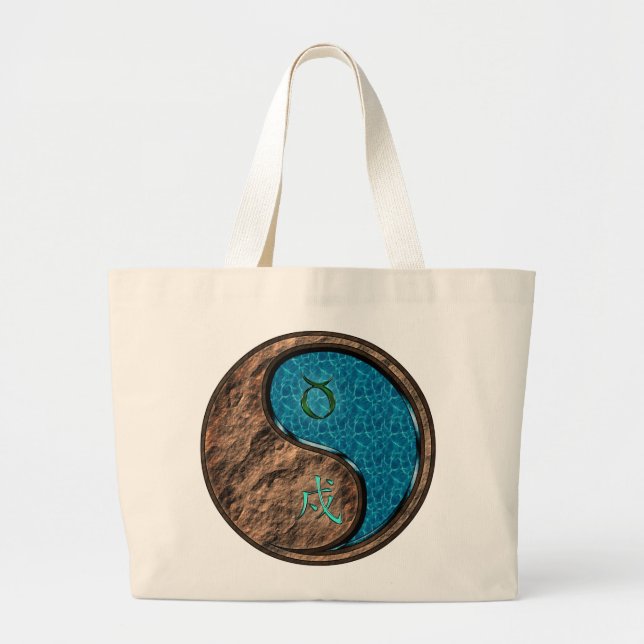 Grand Tote Bag Taurus et chien d'eau (Devant)