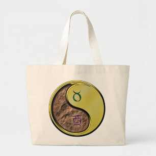 Grand Tote Bag Taurus et coq métallique