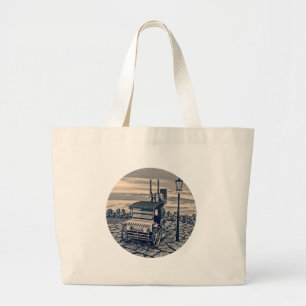 Grand Tote Bag Taxi Cab Art Citadin Rétro Steampunk