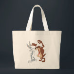 Grand Tote Bag TAZ™ and BUGS BUNNY™ Not Even Flinching - Color<br><div class="desc">Taz trying to frighten Bugs Bunny</div>