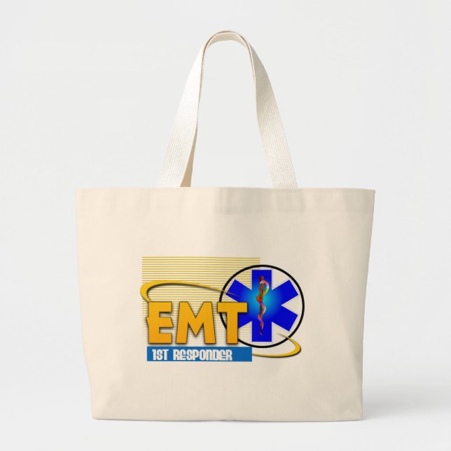 Grand Tote Bag TECHNICIEN MÉDICALE de SECOURS de RÉPONDEUR d'EMT (Devant)