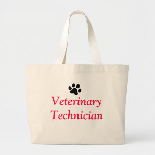 Grand Tote Bag Technicien vétérinaire avec l'empreinte de patte