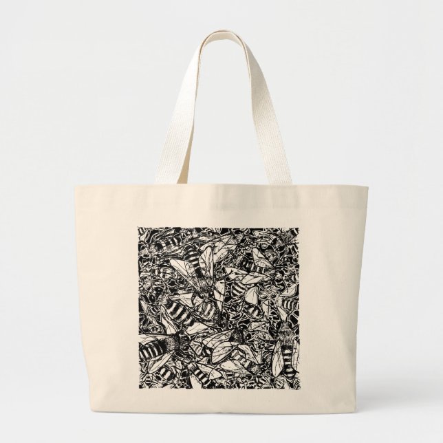 Grand Tote Bag Teeming Bees (Devant)